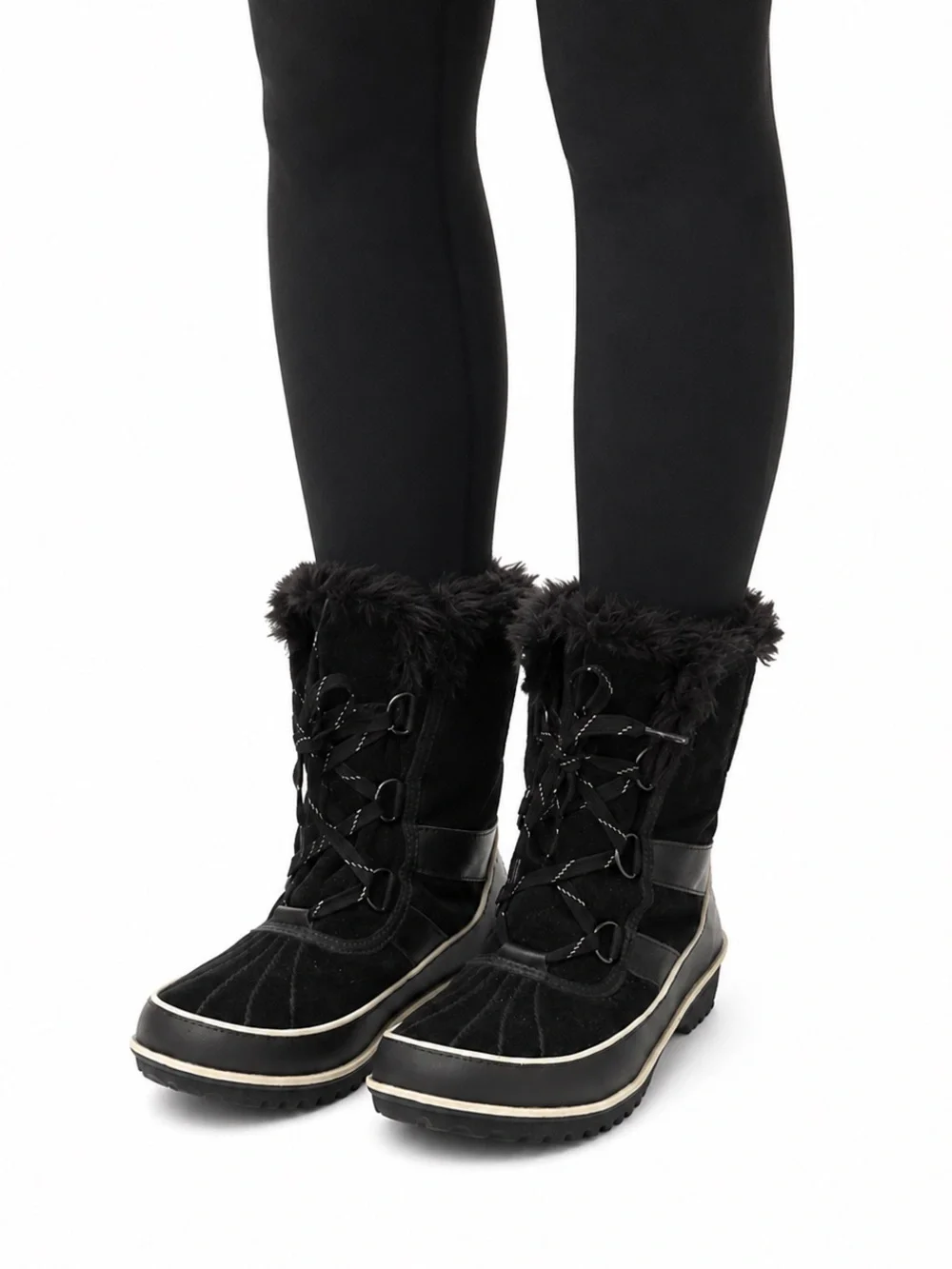 Size 9 Sorel Women’s Winter Carnival Faux Fur Waterproof Snow Boots Black - Picture 1 of 10